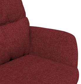 Scaun de relaxare cu taburet, rosu vin, textil Bordo