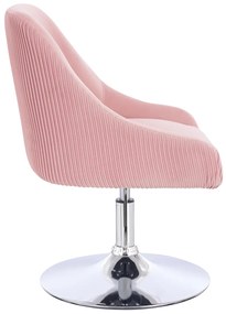 HR920N Scaun Roz Pudra din Catifea cu Bază Cromata