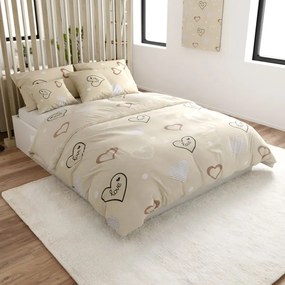 Lenjerie de pat din bumbac DEAMON POLY bej Dimensiune lenjerie de pat: 70 x 90 cm | 140 x 200 cm