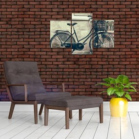 Tablou - Bicicleta de epocă cu flori (90x60 cm)