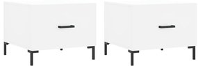 829397 vidaXL Măsuțe de cafea, 2 buc., alb, 50x50x40 cm, lemn compozit