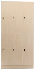 Dulap din lemn Visio - 6 cutii, 90 x 45 x 185 cm, broasca cilindrica, artar
