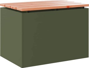 vidaXL Bancă de grădină Olivengrønn 60 x 40 x 43 cm Oțel