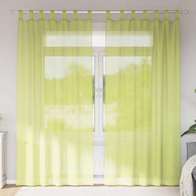 vidaXL Perdele din voile cu tablă 2 buc Verde măr