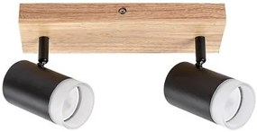 Plafoniera lemn stil nordic cu 2 spoturi Toras