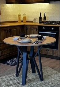 Masa de bucatarie  rotunda nuc negru Ø90 cm