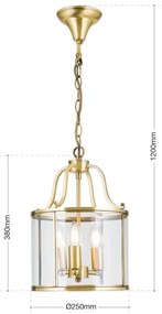 Orion - Lustră cu lanț BRUNO 3xE14/40W/230V Ø 25 cm aurie