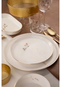 Set de veselă 27 piese alb/auriu/porțelan