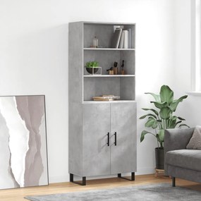 vidaXL Dulap înalt, gri beton, 69,5x34x180, lemn compozit