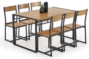 Set de sufragerie Bolivar 6+1, stejar auriu / negru