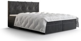 Pat matrimonial Boxspring 160 cm Athena Comfort (Gri închis) (cu saltea și sp. depozitare). 1055756