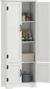 HOMCOM Bufet de bucătărie contemporan cu 2 dulapuri și 3 rafturi, MDF, plăci aglomerate, alb | Aosom Romania