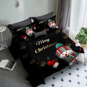 Lenjerie de pat din Finet, 6 piese Snowman Christmas