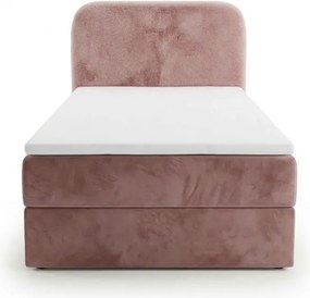 Pat tapitat boxspring FORENA 90x200 cm roz antic Saltea: Saltea cu arcuri Bonell