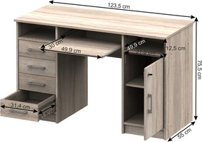 masă PC, stejar sonoma, B9 NEW