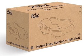 Cadă de baie pentru copii Dolu Hippo cu șezlong, bej , 26 x 84,5 x 50,5 cm
