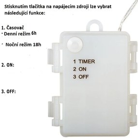 Set de 2 bucăți fire luminoase, 200 LED, alb cald / rece