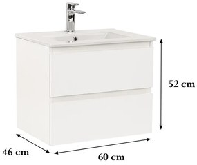 Dulap inferior Vario Forte 60 cu lavoar alb-alb