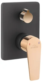 Baterie  de duș încastrată 2 funcții MIDNIGHT negru/gold rose