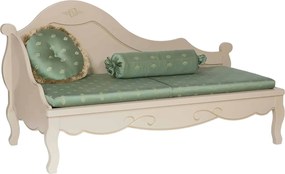 Sofa lemn masiv alb antic Casandra, 169 × 76 × 93 cm