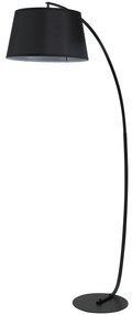 Lampa de Podea tip Arc Inalta HOMCOM cu Abajur Acoperit cu Tesatura, Baza Metalica, Comutator cu Pedala, Negru | Aosom RO