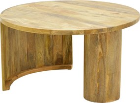Masuta De Cafea Rotunda Orlina Lemn Masiv De Mango Culoare Naturala D80x45 Cm
