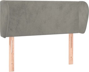 vidaXL Tăblie de pat cu aripioare gri deschis 103x23x78/88 cm catifea