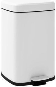 HOMCOM Coș de gunoi de bucătărie 20L cu capac cu închidere ușoară și pedala, găleată interioară detașabilă, 28L x 35l x 45H cm, alb | Aosom Romania
