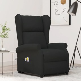 289742 vidaXL Fotoliu de masaj cu ridicare, negru, material textil