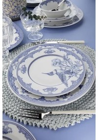 Set veselă 26 piese alb/albastru/porțelan