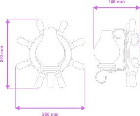 Aplică Brilagi TIMONA 1xE14/40W/230V fag/nuc