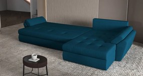 Colțar extensibil dumonde cu ladă de depozitare si sezut confortabil din spuma high-density, Loana XL Enjoy Petrol 335x185 cm