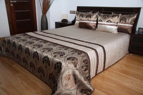 Cuvertură de pat de lux în nuanțe de maro cu model Lăţime: 220 cm | Lungime: 240 cm
