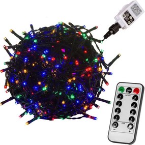Lumini de Crăciun 20 m, 200 LED-uri, colorat, cablu verde