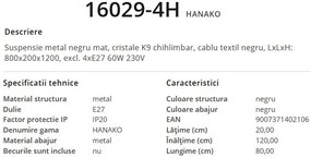 Lustra cu 4 pendule design modern HANAKO 16029-4H GL