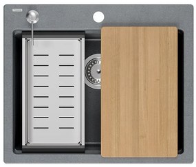 Chiuveta din granit KURT 110 WORKSTATION gri metalic