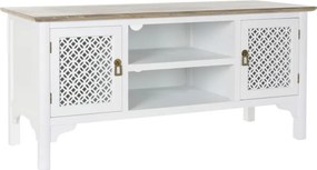 Comoda TV alba , din lemn de molid „Rustic Elegance”