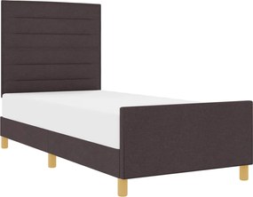 vidaXL Cadru de pat cu headboard Maro închis 90 x 190 cm țesătură