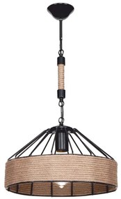 Lustra cu o singură lumina PWL-0975, E27 negru-natural, 33x61 cm