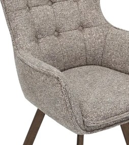 Set de 2 scaune pivotante picioare din lemn THOR gri taupe