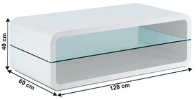 Masuta de cafea, alb extra lucios HG, GOLMER