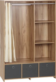 HOMCOM Dulap din PAL cu Sină pentru Agățat, 3 Sertare din Țesătură cu Aspect de In și 3 Rafturi, 105x48x160 cm | Aosom Romania