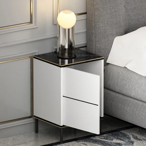 Măsuță de noptieră Imaj White Marble