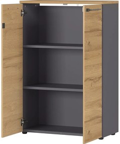 Dulap gri antracit cu aspect de lemn de stejar 80x120 cm Agenda – Germania