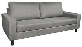 244302 vidaXL Canapea cu 3 locuri, gri deschis, material textil