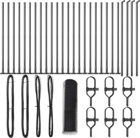 vidaXL Stâlp de gard. Gri 50 x 0,4 m (plasă de 13 mm) Oțel și PVC