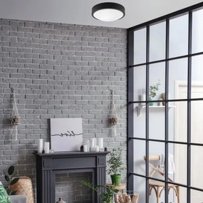 Plafonieră JONAS 1xE27/60W/230V d. 26 cm neagră