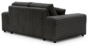 Canapea gri închis cu tapițerie din catifea reiată 178 cm Justin – Ropez