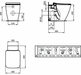 Vas wc pe pardoseala Ideal Standard Strada II AquaBlade BackToWall