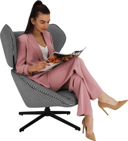 Scaun pivotant de lux, cu model / negru, KAILAN